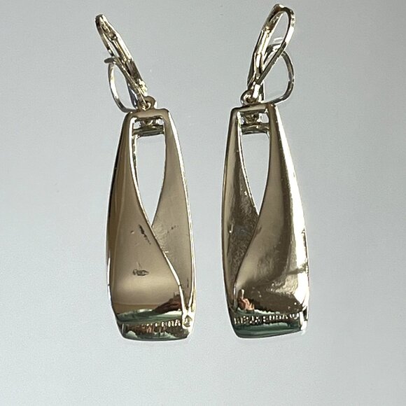 Vintage Anne Klein Folded Gold Drop Earrings - Picture 3 of 3